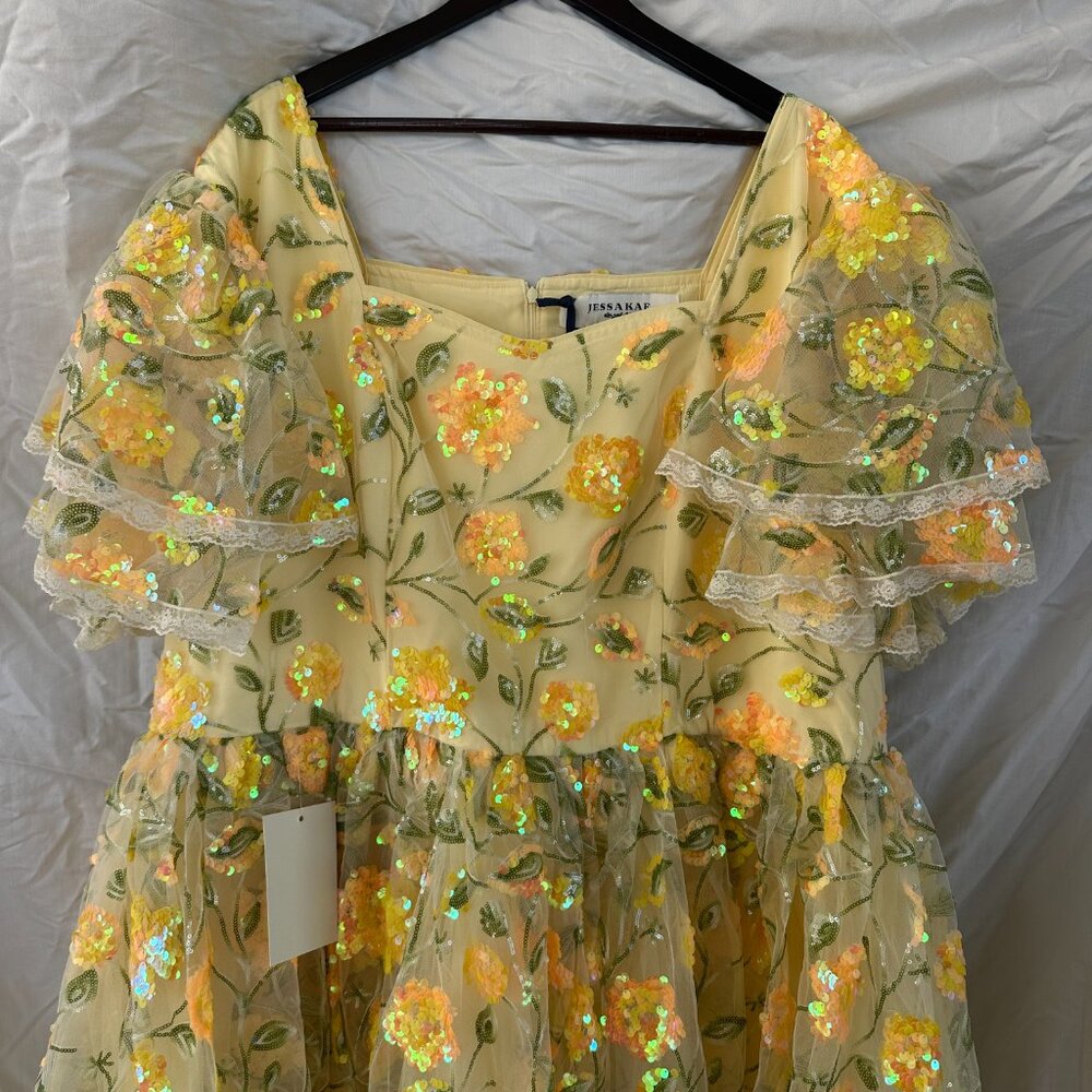 JessaKae Yellow Floral Midi Dress 3X - Picture 5 of 15